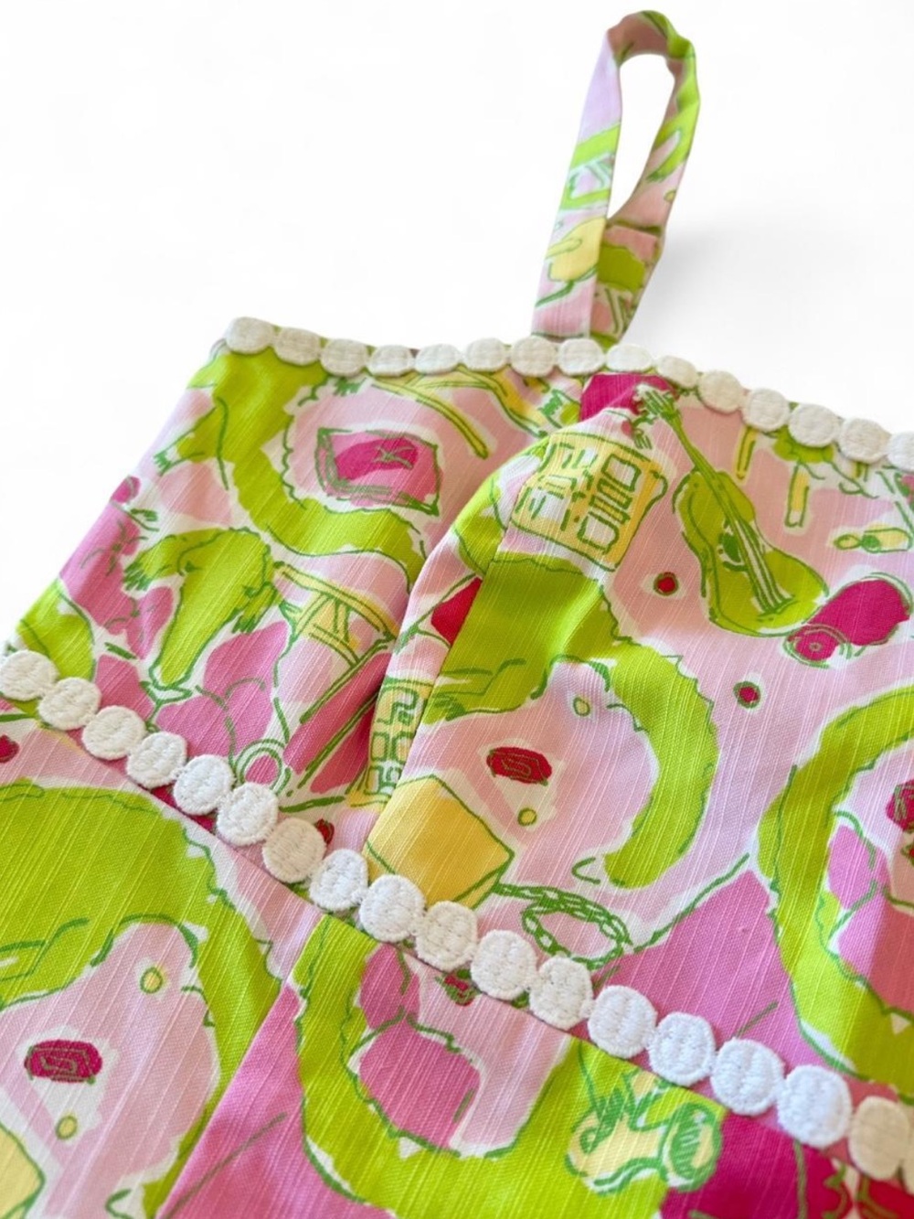 Lilly Pulitzer Resort Pink & Lime Alligator Novelty Print Side Tie Mini Dress 10 - Picture 5 of 8